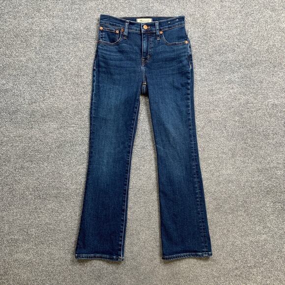 Madewell Jeans Womens 23 Denim Kick Out Cropped Mid Rise Stretch Zip Fly - Picture 2 of 14